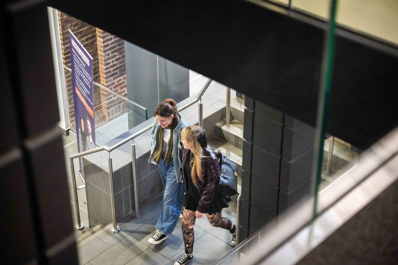 Visitors on the Stairs to the library