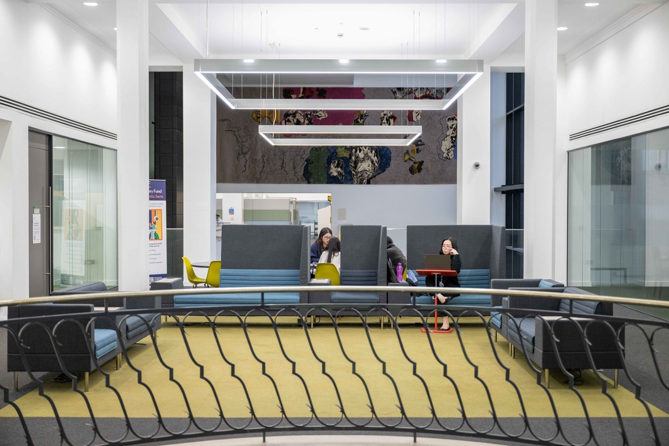 students studying in the library