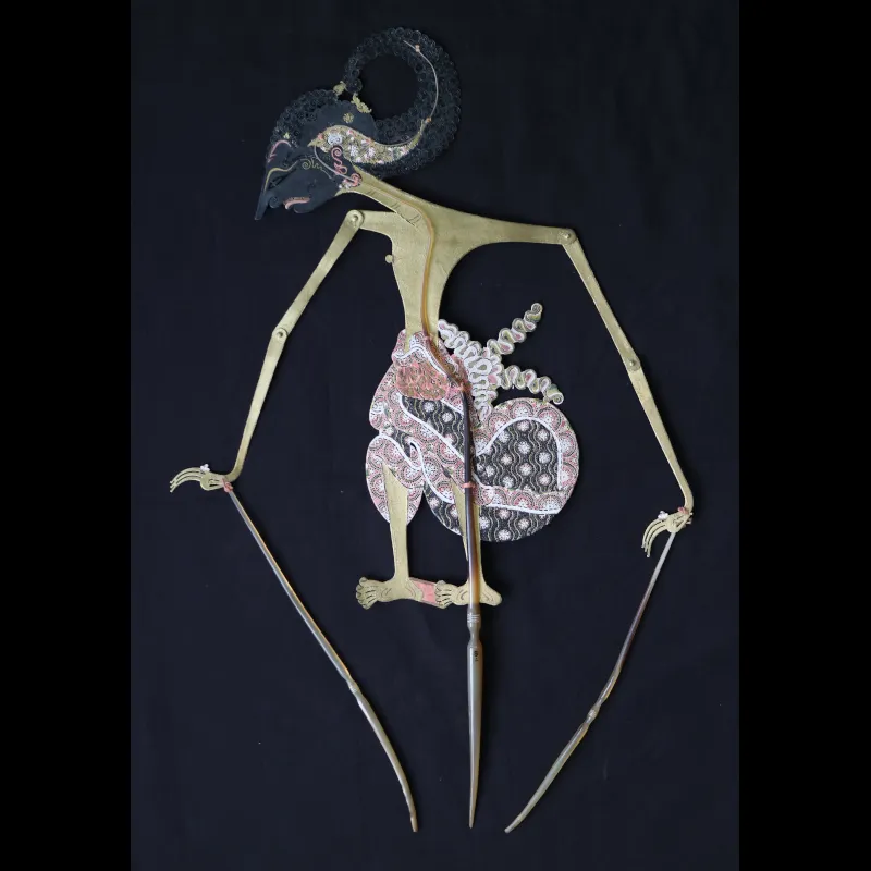 Shadow puppet of Arjuna from Java, where he represents the ideal nobleman, warrior and spiritual ascetic.